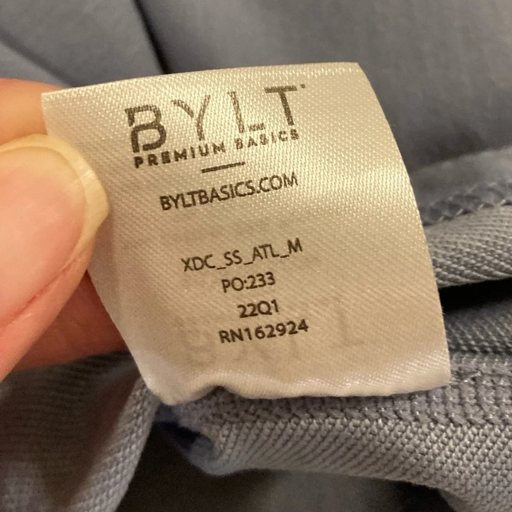 BYLT Basics Drop-Cut Lux Shirt Blue Medium